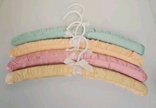 4pc Vintage Satin Padded Hangers Pastel Pink, Yellow  Mint Fashion Closet