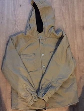Jesse James Workwear Beige Canvas, Fleece Lined, Hooded Jacket, Kids XL(14-16)