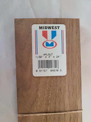 1 Midwest Products Walnut Sheet  1/32'' x 3'' x 24'' MID4670W