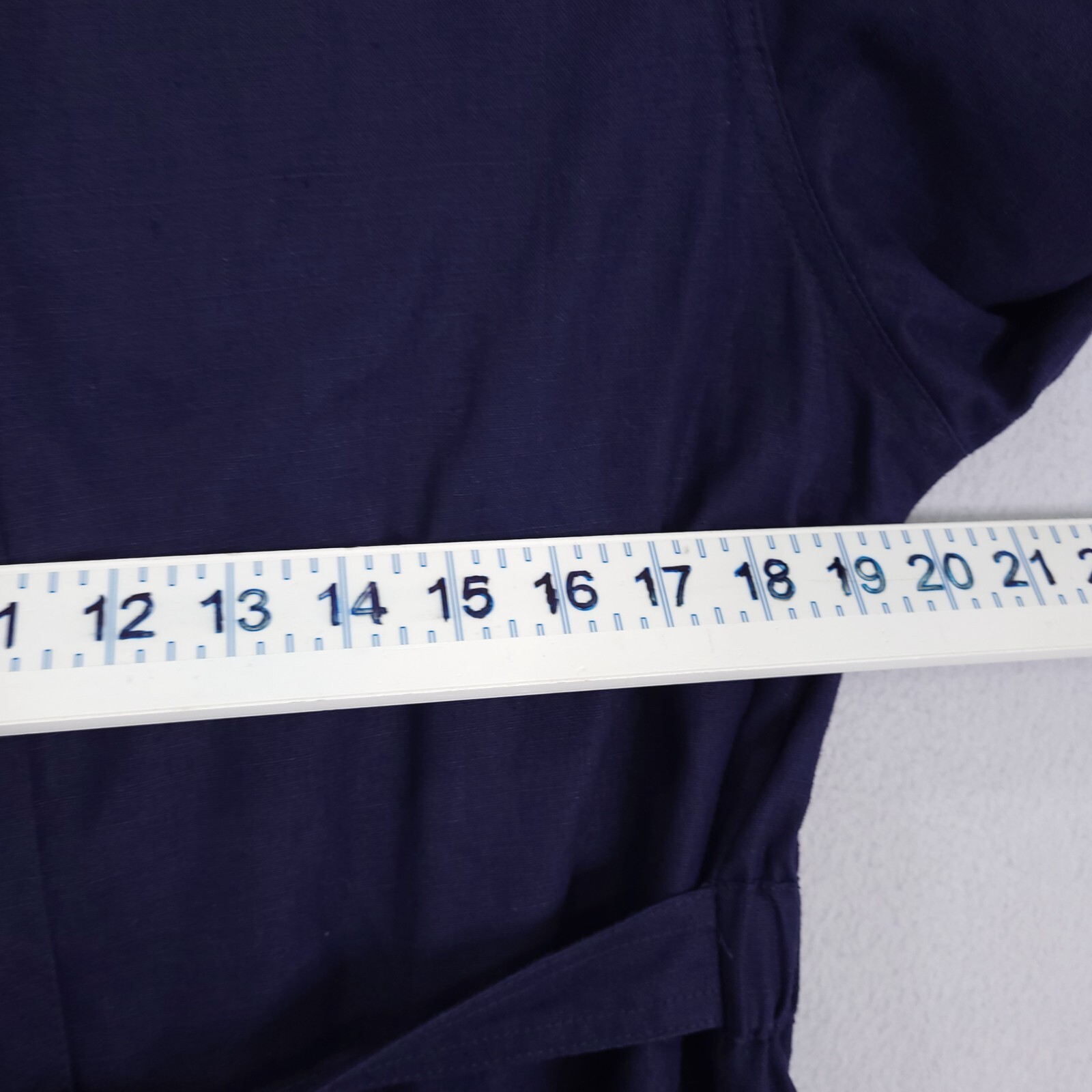 Vintage Izod Lacoste Jacket Size L Wide Sleeve Belted Navy Blue Tennis thumbnail 6