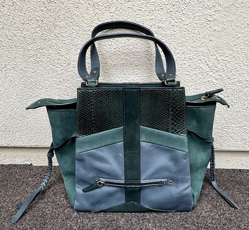 Beautiful Jerome Dreyfuss Anatole Tote Bag Green Leather/Suede - Picture 12 of 23