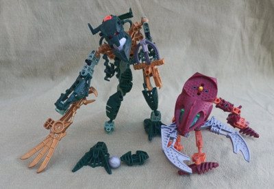 LEGO Bionicle Green Piraka Zaktan + Visorak Vohtarak For Parts Incomplete