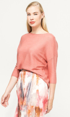 FRNCH Sweater Jumper Wool Blend Knit 3/4 Sleeve Size 8 Uk BNWT RRP  81.50 Rose