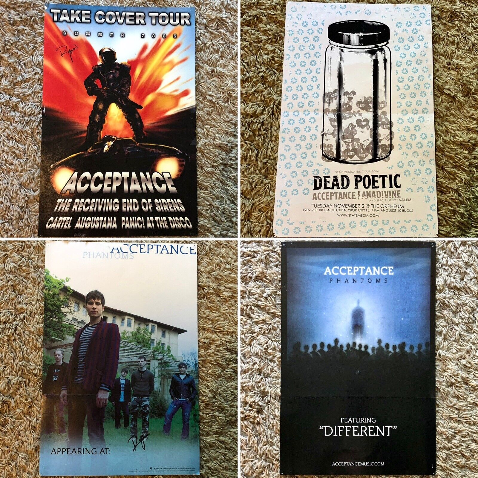 Lot Import of 3 Acceptance Prints Posters Poet At Panic Disco Atlanta Mall Dead The