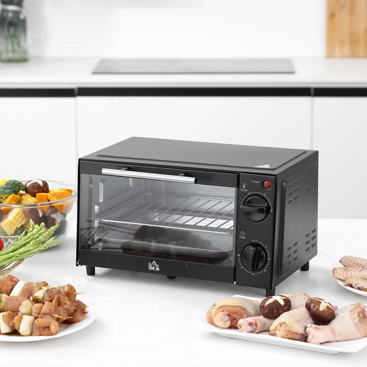 Mini Oven 9L Countertop Electric Grill Toaster Oven 750W