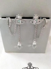 Vivienne Westwood Earrings HENRIETTE Drop Silver NO BOX [EJ387
