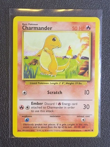 Pokemon TCG Charmander Base Set Unlimited #46 Fire EX-NM