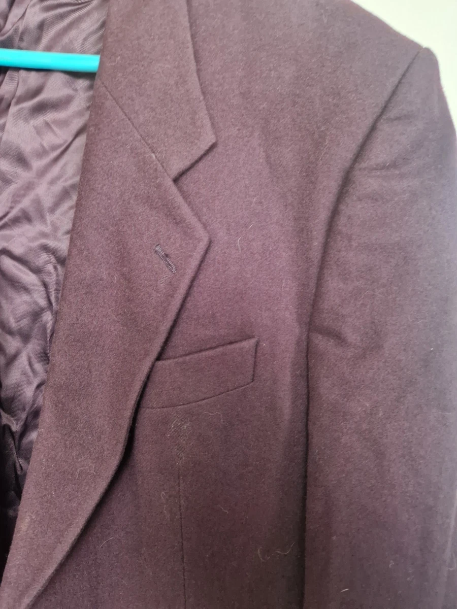 Wool & Benchmark Men's Purple Wool Blend Blazer Jacket 44R Notch Lapel 1-Button