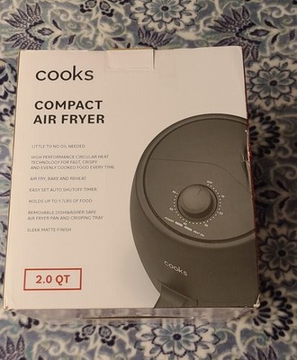 Cooks 2 Qt Air Fryer  Black  New In Box  Air Fry Bake And Reheat  New