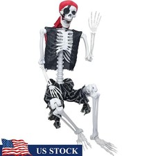 Halloween Pirate Skeleton Posable Jointed Live Size Decor Parties  Events New