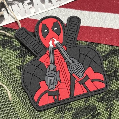 PvC 3D Deadpool Smell Of Gunpowder Hook And Loop Patch High Quality 3d