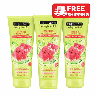 Freeman Watermelon Aloe Cooling Gel Mask 175ml x3 Free Shipping