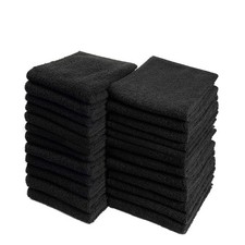 Salon Towels 100 Cotton Towel Pack Of 6 Black Spa Towel in 16x27 inches.