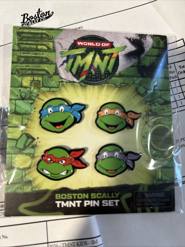 Boston Scally Teenage Mutant Ninja Turtles Pin Set-New