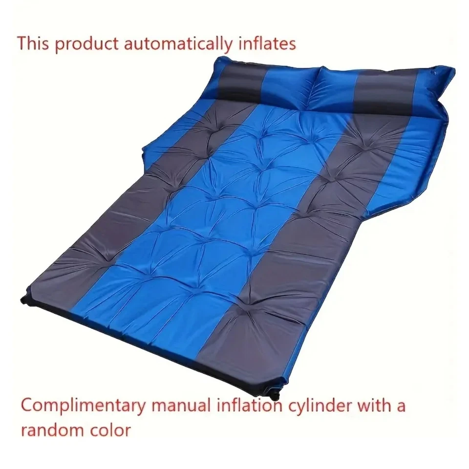 Cama inflable para automóvil hogar al aire libre camping autoconducción tours azul suave y duradero Foto 2 de 4