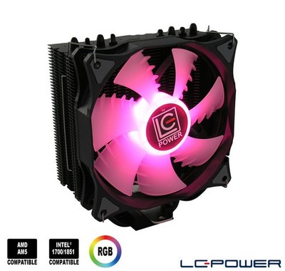 LC-Power - CPU-Kühler - LC-CC-120-RGB - für Intel & AMD, 180 W TDP, RGB-Lüfter