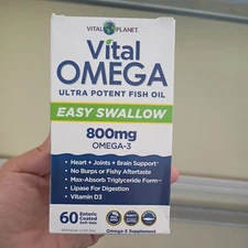 Vital Planet - Vital Omega 3 Fish Oil Mini Softgels Supplement with 800mg of ...