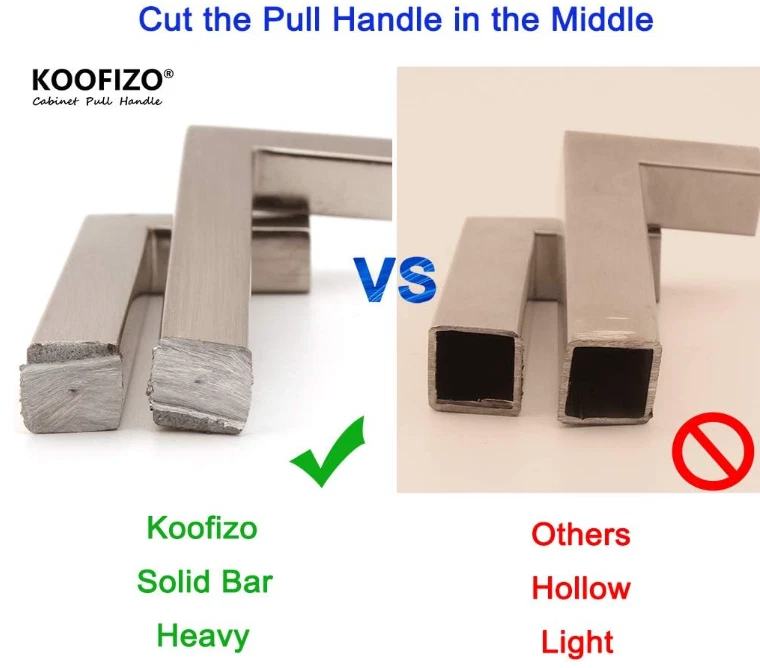 10 tiradores cuadrados 5" cromo sólido para cocina, baño y dormitorio. Foto 4 de 4