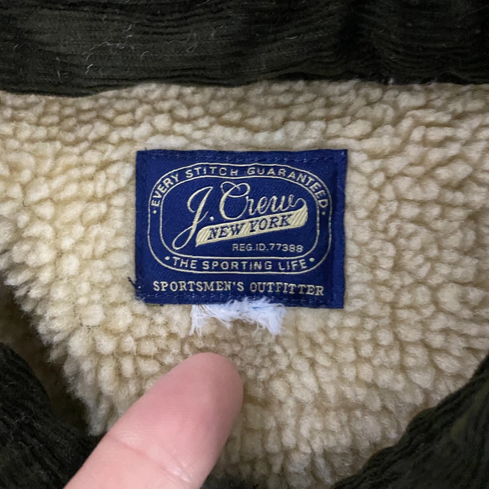 Camisa de Trabajo J.CREW Sherpa Forrada Para Hombres Pequeña Pana Vellón Chaqueta AG217 Foto 3 de 4