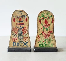 Pair Carnival Knockdowns Punks DR X & Elmer Circus Circa 1940s