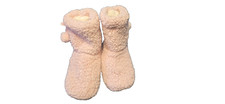 Women's Sherpa Slipper Boots Plush Cozy House Shoes Cream S/M 6-7.5 Soft Warm