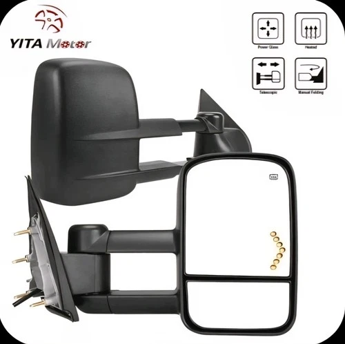 Power Heated Signals Tow Mirrors LH+RH For 14-18 GMC Sierra Chevy Silverado 1500