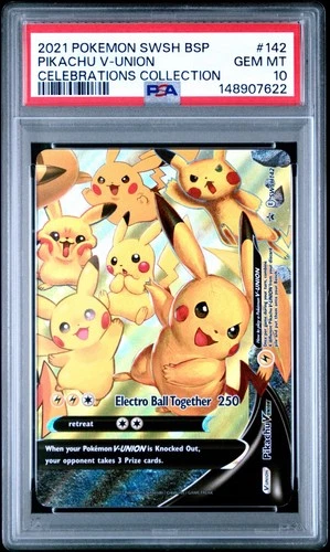 PSA 10 PIKACHU V-UNION SWSH142 CELEBRATIONS BLACK STAR PROMO POKEMON GEM MINT