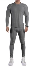 Men Thermal Underwear Set Thermals Top and Bottom Set Winter Base Layer for GYM