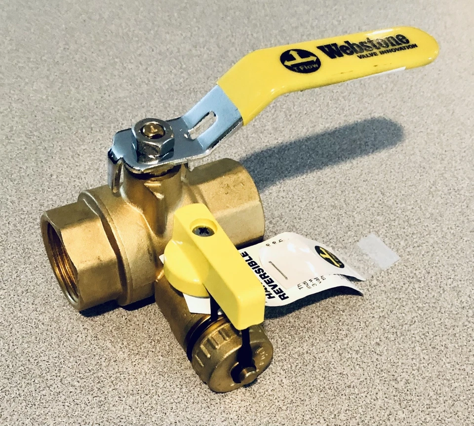 WEBSTONE 40614 LL латунь со сливом 3-сторонний IPS x шланг крышка 1 в трубе - Изображение 3 из 4