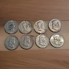 8 Franklin half Dollars Dates Shown In Pictures