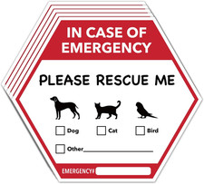   In Case of Emergency Please Rescue Me Pet Rescue Decal Set, 5 Pack Pet Fire Res