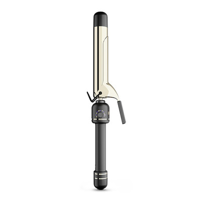 24K Gold Professional 1 1/4'' Extended Barrel Curling Iron with Clamp for Tousled