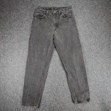 Vintage Levis 550 Relaxed Fit Orange Tab Black Denim Jeans USA 90's Men's 30x30