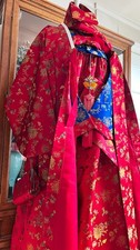 Unique 40-Year Vintage Korean Traditional Clothes Silk Durumagi Hanbok Full Set