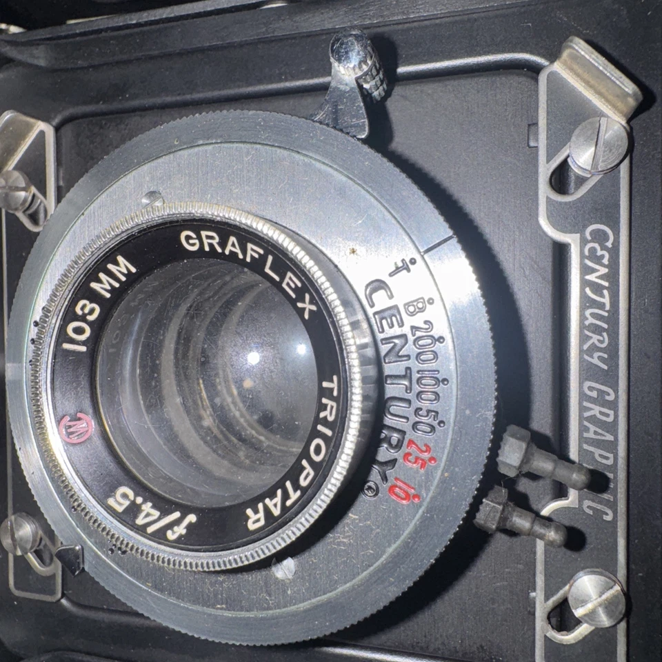 Graflex Graphic 2 1/4 x 3 1/4 Camera Hugo Meyer RngFndr + Singer Roll Hld As-Is - Image 2 of 4