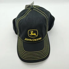 John Deere Black/Yellow Cap w/Ear Flaps-New with Tags