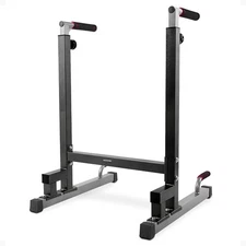 BalanceFrom Multi-Function Home Gym Exercise Dip Stand, 500lb Capacity, Black
