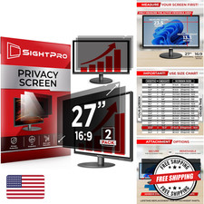 SightPro Privacy Screen Filter 27 Inch 16:9 2 Pack Blue Microlouver Film