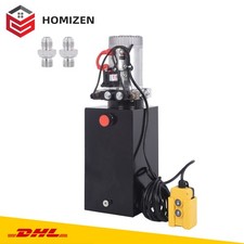 HOMIZEN Doppelwirkend Hydraulikaggregat Hydraulikpumpe 12V 10L Kippanhängerpumpe