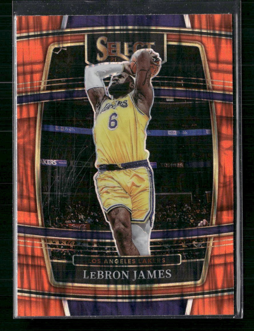 Prizm 2021-22 Panini Select #100 LeBron James Orange Flash Prizms