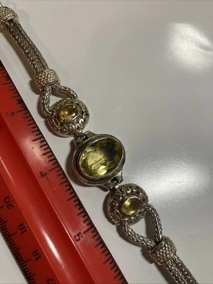 925 8” Double Strand Heavy Wheat Citrine Bracelet - Image 2 of 4