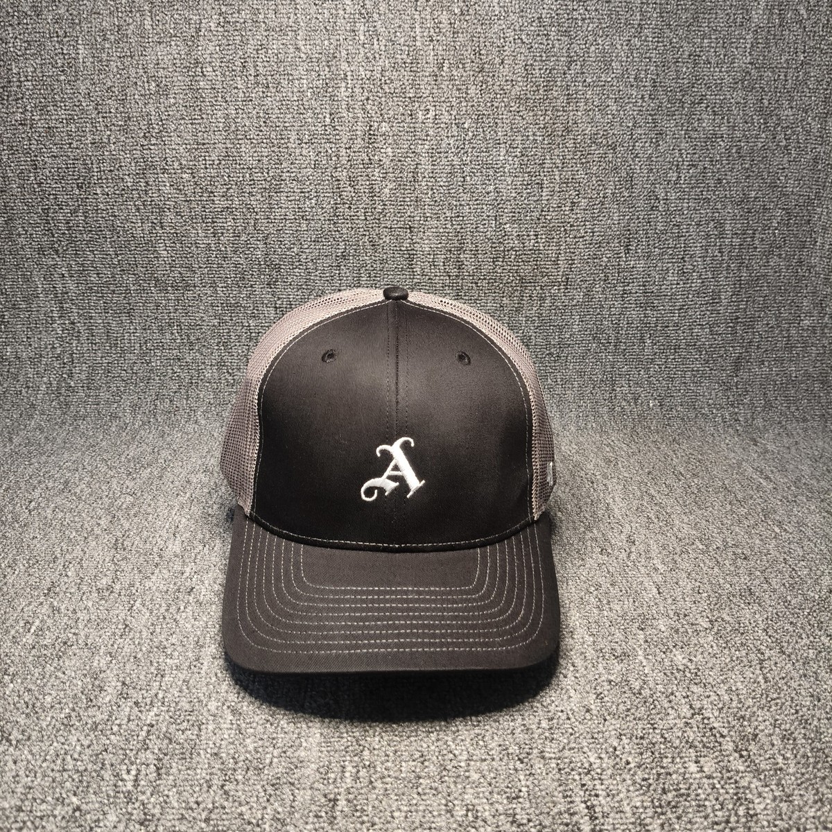 47 Brand Atlanta Braves Trucker Hat Black Grey Snapback Cap