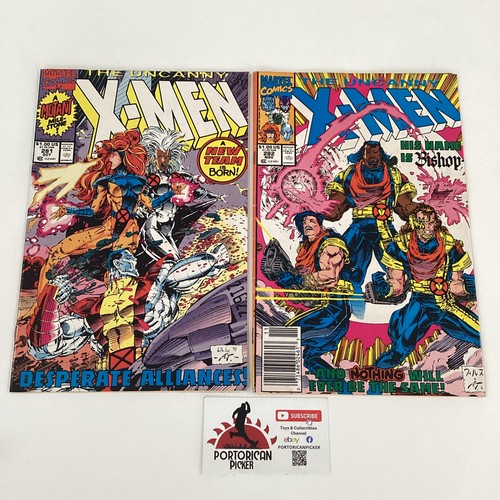 1991 LOT OF 2 UNCANNY X-MEN #281 & #282 MID HIGH GRADE BISHOP MARVEL COMICS