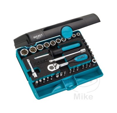 HAZET 36-piece socket wrench and screwdriver bits set 1/4