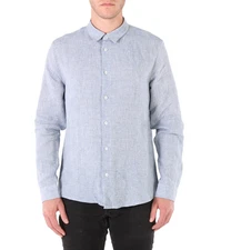 A.P.C. Men's Blue Chemise Vincent Linen Shirt Medium APC