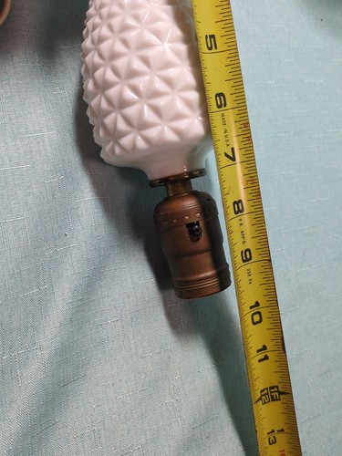 Vintage Milkglass Lamps 9 1/2" Set Of Two Needs New Electrical Cords Very Cute - Picture 17 of 21