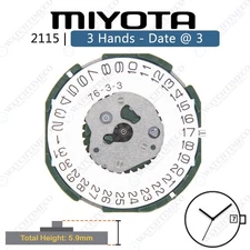 Genuine Miyota 2115 Watch Movement Japan (Multiple Variations)