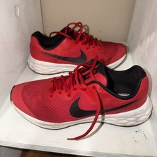 NEW NIKE REVOLUTION 6NN SZ 7Y Bright Red  Black Athletic Running Sneakers Boys