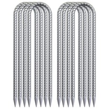 16 Inch Heavy Duty Trampoline Stakes, U Shaped Rebar Ground Anchors for High ...