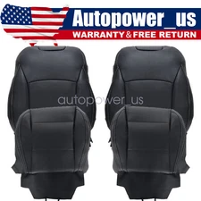 2015 - 2019 For Subaru Outback Legacy Driver Passenger Black Leather Seat Covers